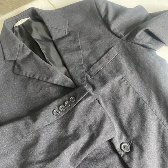 Versini Wool Suit Blazer Jacket Mens 38R Black Two Button Sports Coat Business C - Picture 6 of 13